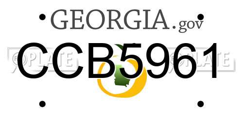 CCB5961 Georgia License Plate