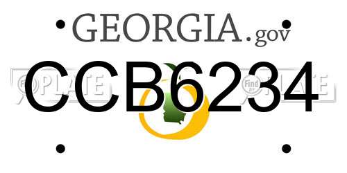 CCB6234 Georgia License Plate