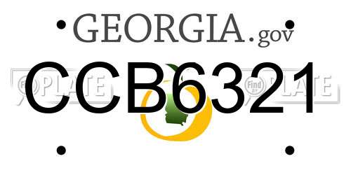 CCB6321 Georgia License Plate