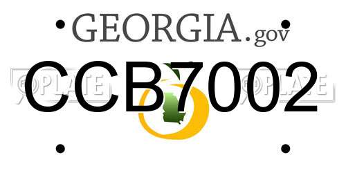 CCB7002 Georgia License Plate