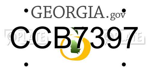 CCB7397 Georgia License Plate