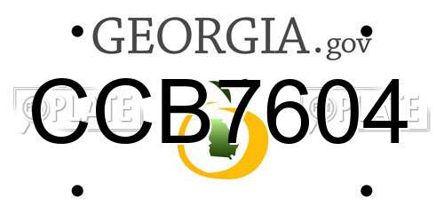 CCB7604 Georgia License Plate