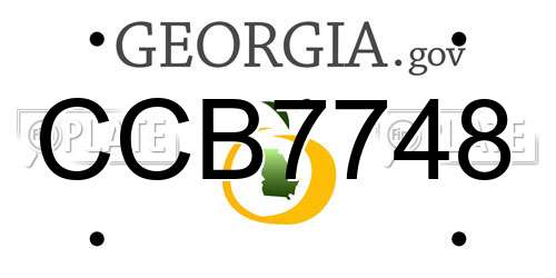 CCB7748 Georgia License Plate
