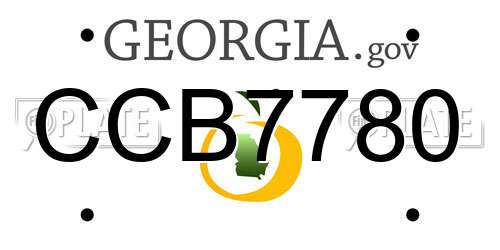 CCB7780 Georgia License Plate