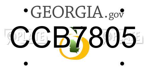 CCB7805 Georgia License Plate
