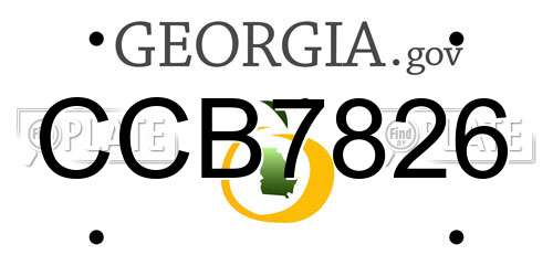 CCB7826 Georgia License Plate