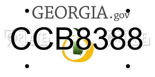 CCB8388 Georgia License Plate