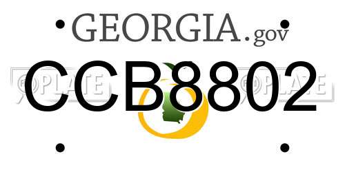 CCB8802 Georgia License Plate