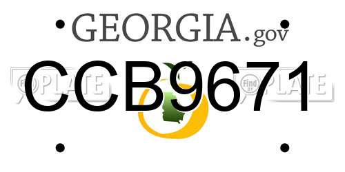 CCB9671 Georgia License Plate