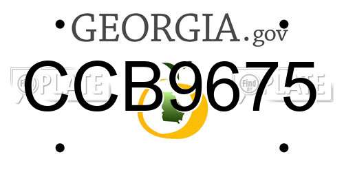 CCB9675 Georgia License Plate