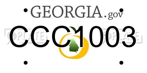 CCC1003 Georgia License Plate