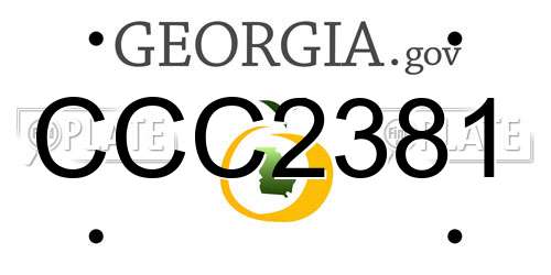 CCC2381 Georgia License Plate