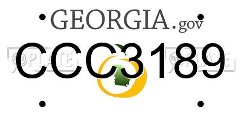 CCC3189 Georgia License Plate