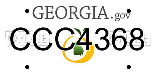 CCC4368 Georgia License Plate