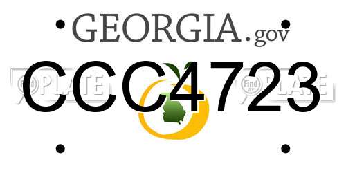 CCC4723 Georgia License Plate