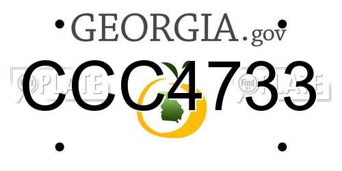 CCC4733 Georgia License Plate