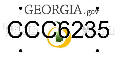 CCC6235 Georgia License Plate