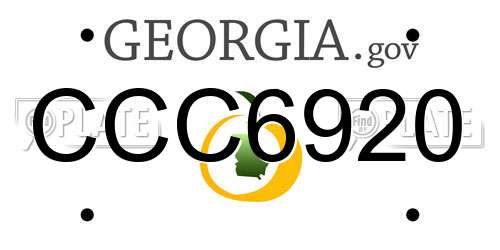 CCC6920 Georgia License Plate