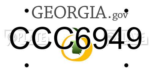 CCC6949 Georgia License Plate