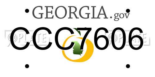 CCC7606 Georgia License Plate