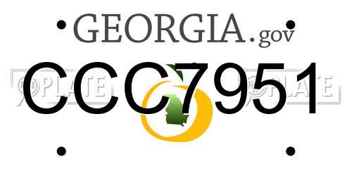 CCC7951 Georgia License Plate