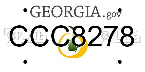 CCC8278 Georgia License Plate