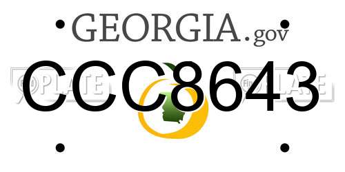 CCC8643 Georgia License Plate