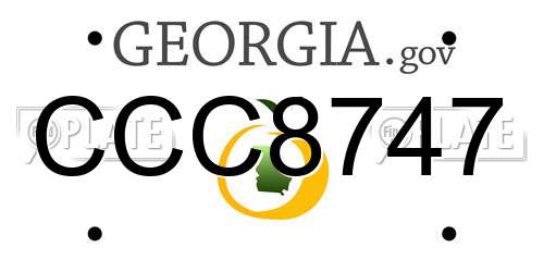 CCC8747 Georgia License Plate