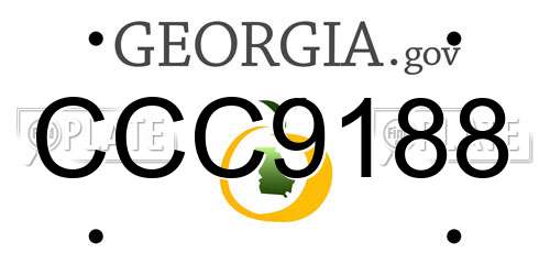 CCC9188 Georgia License Plate