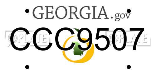 CCC9507 Georgia License Plate
