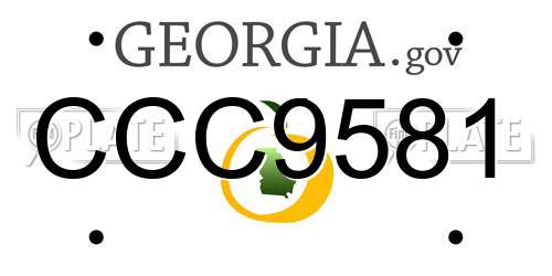 CCC9581 Georgia License Plate
