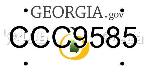 CCC9585 Georgia License Plate