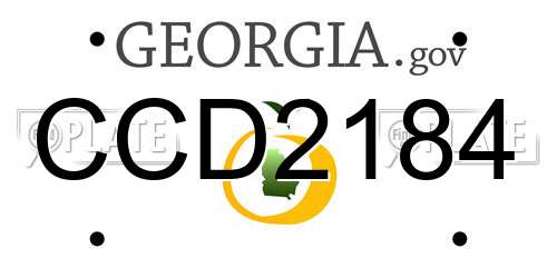 CCD2184 Georgia License Plate