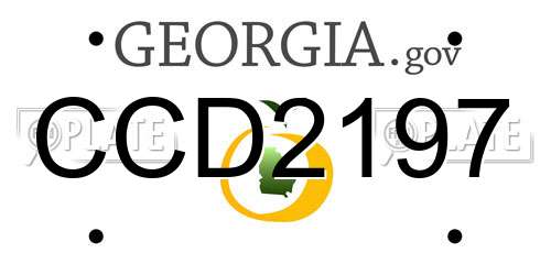 CCD2197 Georgia License Plate