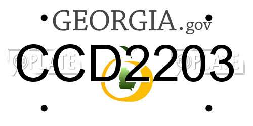 CCD2203 Georgia License Plate