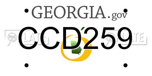 CCD259 Georgia License Plate