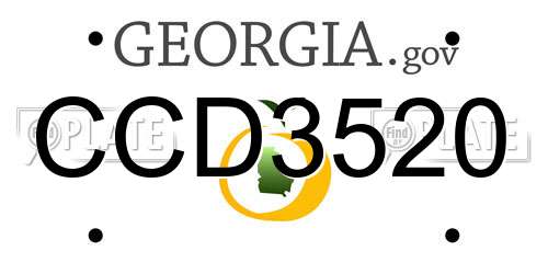 CCD3520 Georgia License Plate