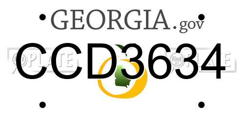 CCD3634 Georgia License Plate