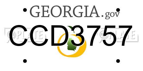 CCD3757 Georgia License Plate
