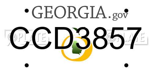 CCD3857 Georgia License Plate