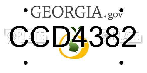 CCD4382 Georgia License Plate