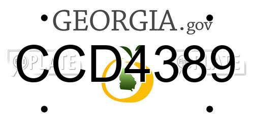 CCD4389 Georgia License Plate