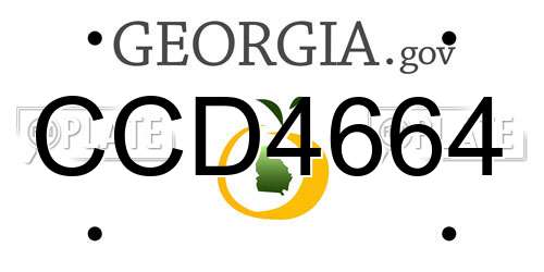 CCD4664 Georgia License Plate