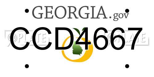 CCD4667 Georgia License Plate