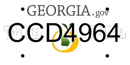 CCD4964 Georgia License Plate