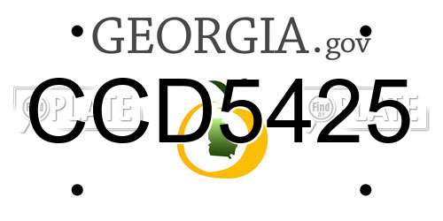 CCD5425 Georgia License Plate