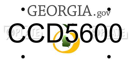 CCD5600 Georgia License Plate
