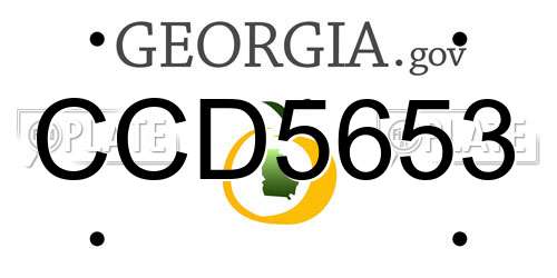 CCD5653 Georgia License Plate