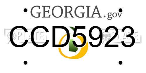 CCD5923 Georgia License Plate