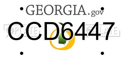 CCD6447 Georgia License Plate